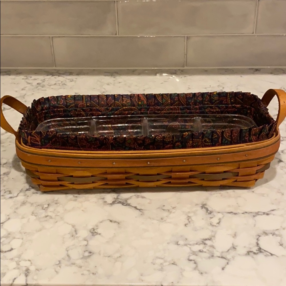 Longaberger basket w/liner and divider tray